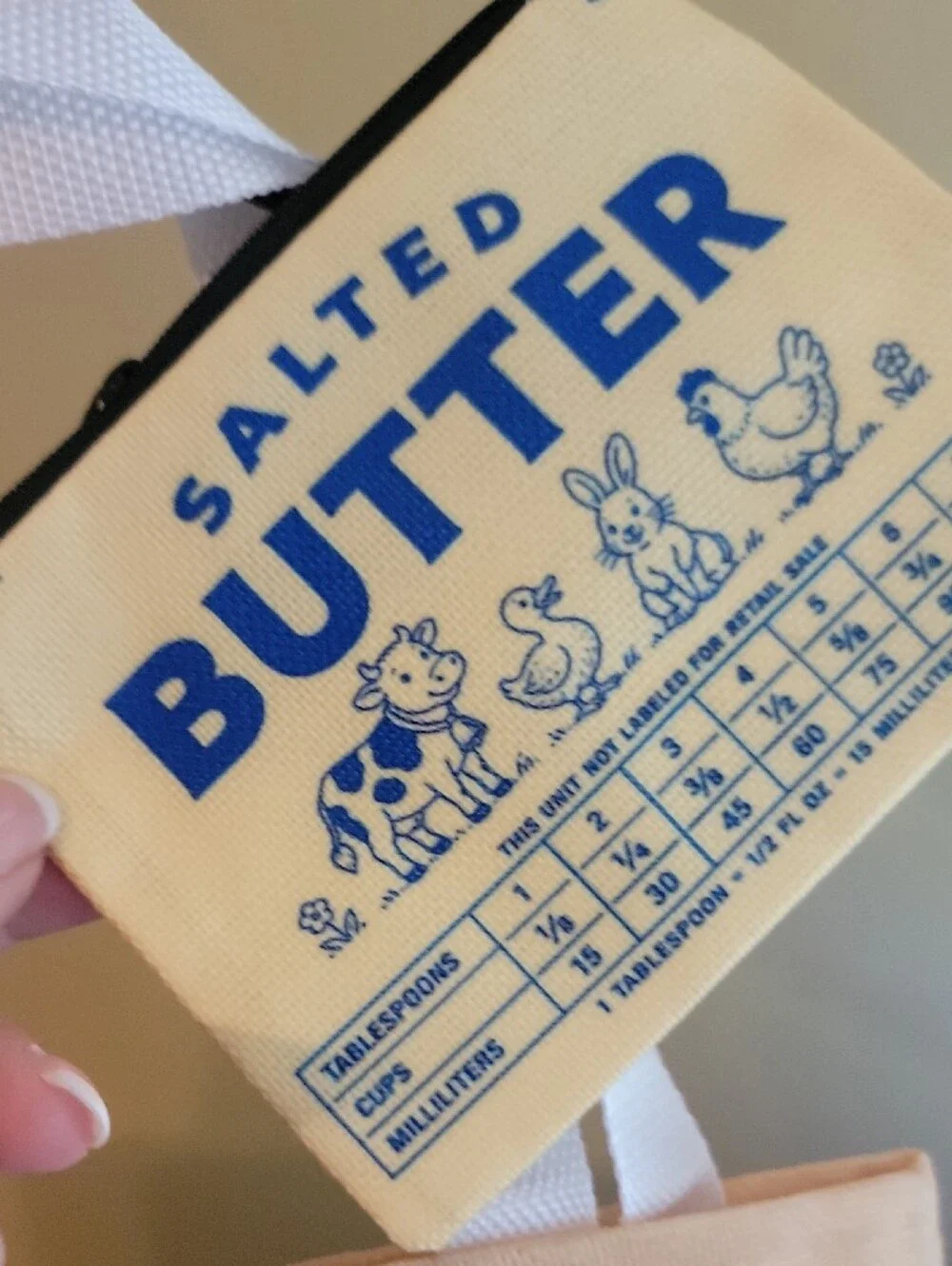 Salted Butter Print Tote Bag -with Butter Cosmetic Bag